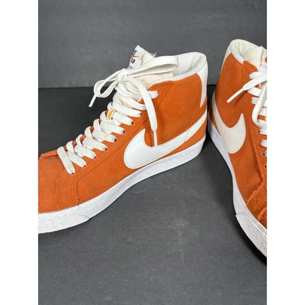 Nike SB Zoom Blazer Mid Safety Orange White Men's Size 8 Shoes 864349-800
